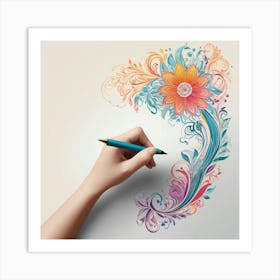 Default A Stunning Vector Design Of A Hand Holding A Pen And D 2 Art Print