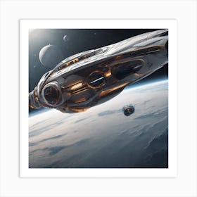 Spaceship In Space 21 Art Print