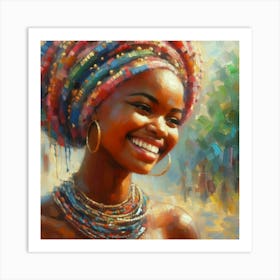 African Woman Smiling 2 Art Print