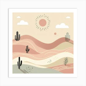 Cactus Landscape 2 Art Print