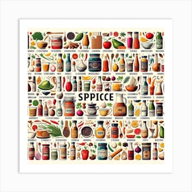 Spice Icons Set Art Print