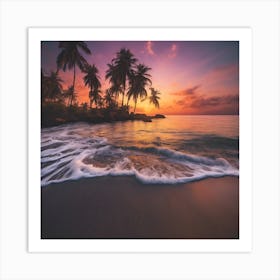 Sunset On The Beach Art Print