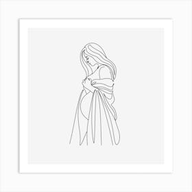Pregnant woman minimalist art Art Print