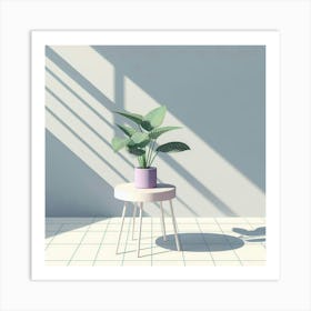 Plant On A Table Art Print