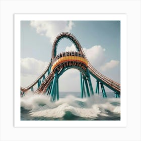 Roller Coaster In The Ocean 1 Art Print