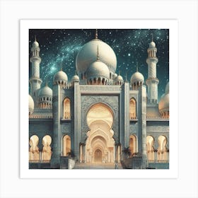 Islamic Mosque At Night 1 Art Print