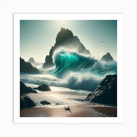 Ocean Waves Crashing Art Print