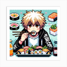 Pixel Art Sushi Art Print