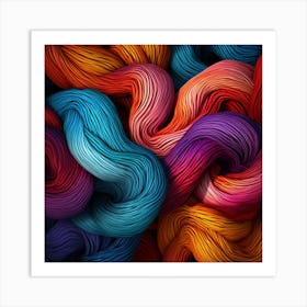 Colorful Yarn Background 1 Art Print