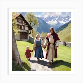 Medieval family Art Print