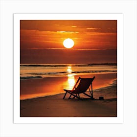 Sunset On The Beach 426 Art Print