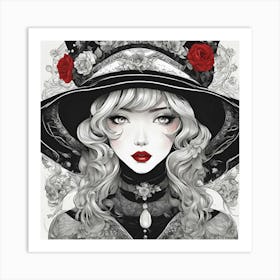 Lady in Redlipstick Art Print