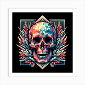 Skull Of Polygons Art Print