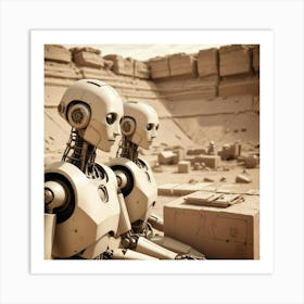 Robots In The Desert 4 Art Print