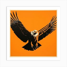 Retro Bird Lithograph Bald Eagle 3 Art Print