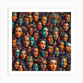 Woman'S Face 1 Art Print