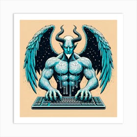 Demon On A Keyboard 1 Art Print