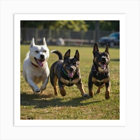 Fun At The Dog Park Art Print