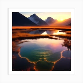 Sunrise In New Zealand 1 Art Print