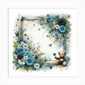 Frame With Teddy Bear Art Print