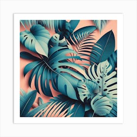 Aesthetic style, Abstraction with tropical leaf 5 Art Print