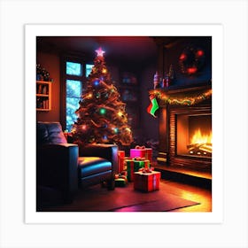 Christmas Tree In The Living Room 62 Art Print