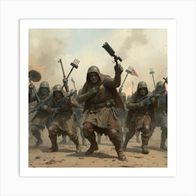 Group Of Soldiers With Guns Art Print