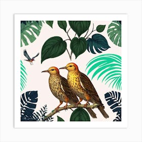 Birds In The Jungle 2 Art Print