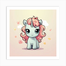 Unicorn With Rainbow Mane 31 Art Print