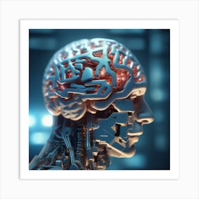 Human Brain With Artificial Intelligence 39 Art Print