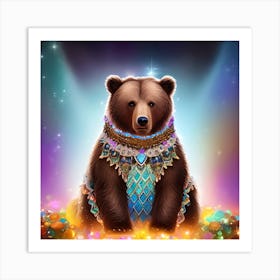 Bear In A Necklace 1 Art Print