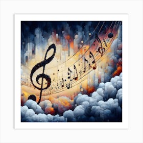 Chromatic Crescendo where Music Meets the World of Colors Art Print