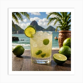 Brazilian Caipirinha Illustrate A Refreshing Brazilian Caipirinha With Muddled Lime And Sugar Served 4046788000 Art Print