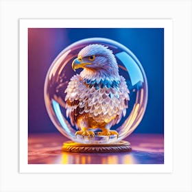 Eagle In A Glass Ball Art Print
