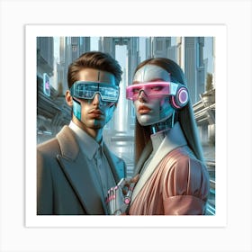 Futuristic Couple 1 Art Print