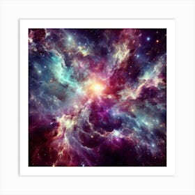 A mesmerizing and otherworldly galaxy filled with stars and nebulas.4 Art Print
