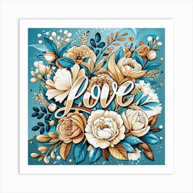 Floral Love Design Art Print