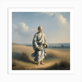 Monk In A Field Art Print