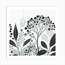 Scandinavian Art, Elderberries Art Print