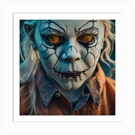 Girl With A Clown Face Art Print