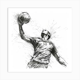 Soccer Player In The Air Art Print