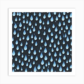 Raindrops On A Black Background Art Print