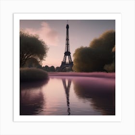 Eiffel Tower Panoramic Landscape Art Print