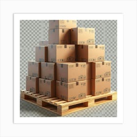 Cardboard Boxes On Pallet Art Print