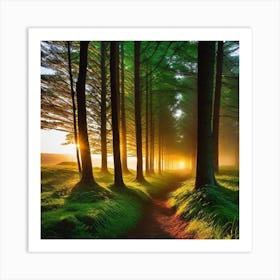 Sunrise In The Forest 6 Art Print