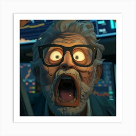 Old Man With Glasses 2 Art Print