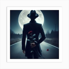 Man With A Rose Art Print