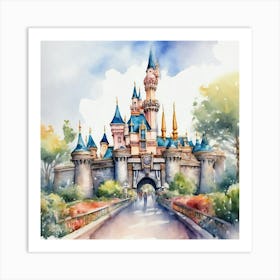 Disneyland Watercolor 2 Art Print