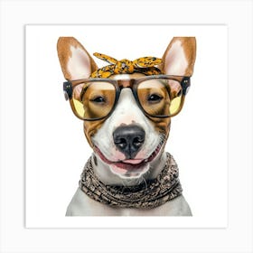 Dog With Glasses 16 Art Print