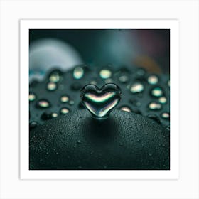 Water Drop Heart Art Print